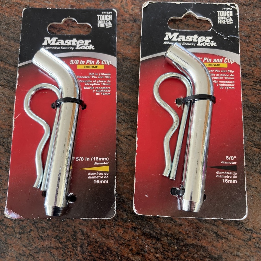 Lot Of 2 Master Lock part # 371DAT 5/8 Pin With Clip‎ New Tough Under Fire